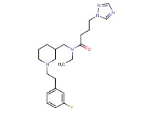 N-ethyl-N-({1-[2-(3-fluorophenyl)ethyl]-3-piperidinyl}methyl)-4-(1H-1,2,4-triazol-1-yl)butanamide