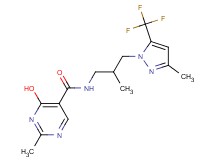 4-hydroxy-2-methyl-N-{2-methyl-3-[3-methyl-5-(trifluoromethyl)-1H-pyrazol-1-yl]propyl}pyrimidine-5-carboxamide