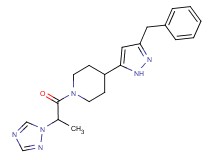 4-(3-benzyl-1H-pyrazol-5-yl)-1-[2-(1H-1,2,4-triazol-1-yl)propanoyl]piperidine
