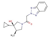 (3R*,4R*)-1-(2H-1,2,3-benzotriazol-2-ylacetyl)-3-cyclopropyl-4-methylpyrrolidin-3-ol