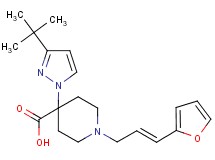 4-(3-tert-butyl-1H-pyrazol-1-yl)-1-[(2E)-3-(2-furyl)prop-2-en-1-yl]piperidine-4-carboxylic acid