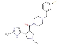 1-(3-fluorobenzyl)-4-{[(3R*,4R*)-1-methyl-4-(2-methyl-1H-imidazol-5-yl)-3-pyrrolidinyl]carbonyl}piperazine