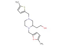 2-{1-[(5-methyl-2-furyl)methyl]-4-[(5-methyl-2-thienyl)methyl]-2-piperazinyl}ethanol