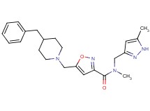 5-[(4-benzylpiperidin-1-yl)methyl]-N-methyl-N-[(5-methyl-1H-pyrazol-3-yl)methyl]isoxazole-3-carboxamide
