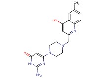 2-amino-6-{4-[(4-hydroxy-6-methylquinolin-2-yl)methyl]piperazin-1-yl}pyrimidin-4(3H)-one