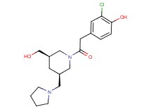 2-chloro-4-{2-[(3R*,5R*)-3-(hydroxymethyl)-5-(pyrrolidin-1-ylmethyl)piperidin-1-yl]-2-oxoethyl}phenol