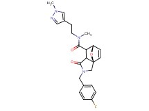 (3aR*,6S*)-2-(4-fluorobenzyl)-N-methyl-N-[2-(1-methyl-1H-pyrazol-4-yl)ethyl]-1-oxo-1,2,3,6,7,7a-hexahydro-3a,6-epoxyisoindole-7-carboxamide