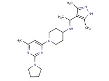 N-[1-(3,5-dimethyl-1H-pyrazol-4-yl)ethyl]-1-(6-methyl-2-pyrrolidin-1-ylpyrimidin-4-yl)piperidin-4-amine