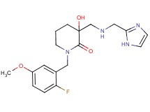1-(2-fluoro-5-methoxybenzyl)-3-hydroxy-3-{[(1H-imidazol-2-ylmethyl)amino]methyl}piperidin-2-one