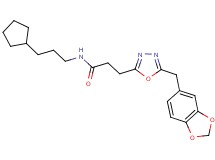 3-[5-(1,3-benzodioxol-5-ylmethyl)-1,3,4-oxadiazol-2-yl]-N-(3-cyclopentylpropyl)propanamide