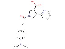 (3S*,4S*)-1-{3-[4-(dimethylamino)phenyl]propanoyl}-4-pyridin-2-ylpyrrolidine-3-carboxylic acid