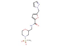 N-{[4-(methylsulfonyl)morpholin-2-yl]methyl}-5-(1H-pyrazol-1-ylmethyl)-2-furamide