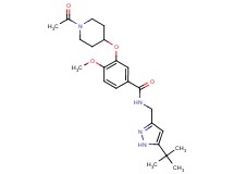 3-[(1-acetyl-4-piperidinyl)oxy]-N-[(5-tert-butyl-1H-pyrazol-3-yl)methyl]-4-methoxybenzamide