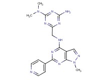 N,N-dimethyl-6-({[1-methyl-6-(4-pyridinyl)-1H-pyrazolo[3,4-d]pyrimidin-4-yl]amino}methyl)-1,3,5-triazine-2,4-diamine