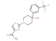 2-{4-hydroxy-4-[3-(trifluoromethyl)phenyl]-1-piperidinyl}-1,3-thiazole-4-carboxamide