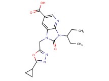 1-[(5-cyclopropyl-1,3,4-oxadiazol-2-yl)methyl]-3-(1-ethylpropyl)-2-oxo-2,3-dihydro-1H-imidazo[4,5-b]pyridine-6-carboxylic acid