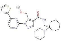 5-(methoxymethyl)-N-{[1-(1-piperidinyl)cyclohexyl]methyl}-1-[4-(2-thienyl)-2-pyrimidinyl]-1H-pyrazole-4-carboxamide