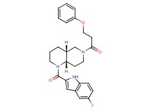 (4aR*,8aS*)-1-[(5-fluoro-1H-indol-2-yl)carbonyl]-6-(3-phenoxypropanoyl)decahydro-1,6-naphthyridine