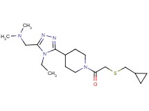 1-[5-(1-{[(cyclopropylmethyl)thio]acetyl}piperidin-4-yl)-4-ethyl-4H-1,2,4-triazol-3-yl]-N,N-dimethylmethanamine