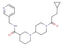 1'-(3-cyclopropylpropanoyl)-N-(pyridin-3-ylmethyl)-1,4'-bipiperidine-3-carboxamide