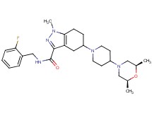 5-{4-[(2R*,6S*)-2,6-dimethyl-4-morpholinyl]-1-piperidinyl}-N-(2-fluorobenzyl)-1-methyl-4,5,6,7-tetrahydro-1H-indazole-3-carboxamide