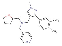 1-[3-(3,4-dimethylphenyl)-1H-pyrazol-4-yl]-N-(4-pyridinylmethyl)-N-(tetrahydro-2-furanylmethyl)methanamine