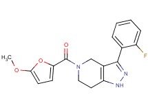 3-(2-fluorophenyl)-5-(5-methoxy-2-furoyl)-4,5,6,7-tetrahydro-1H-pyrazolo[4,3-c]pyridine