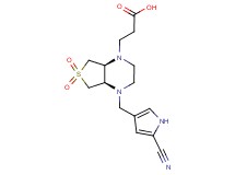 3-[(4aR*,7aS*)-4-[(5-cyano-1H-pyrrol-3-yl)methyl]-6,6-dioxidohexahydrothieno[3,4-b]pyrazin-1(2H)-yl]propanoic acid