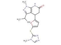 3-isopropyl-1-methyl-4-{5-[(4-methyl-4H-1,2,4-triazol-3-yl)thio]-2-furyl}-1,4,5,7-tetrahydro-6H-pyrazolo[3,4-b]pyridin-6-one