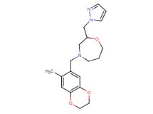 4-[(7-methyl-2,3-dihydro-1,4-benzodioxin-6-yl)methyl]-2-(1H-pyrazol-1-ylmethyl)-1,4-oxazepane