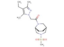 (1R*,5R*)-6-[(4-ethyl-3,5-dimethyl-1H-pyrazol-1-yl)acetyl]-3-(methylsulfonyl)-3,6-diazabicyclo[3.2.2]nonane