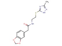 2-(1,3-benzodioxol-5-yl)-N-{2-[(3-methyl-1H-1,2,4-triazol-5-yl)thio]ethyl}acetamide