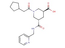 (3S*,5S*)-1-(cyclopentylacetyl)-5-{[(2-pyridinylmethyl)amino]carbonyl}-3-piperidinecarboxylic acid