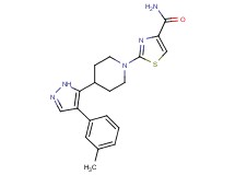 2-{4-[4-(3-methylphenyl)-1H-pyrazol-5-yl]piperidin-1-yl}-1,3-thiazole-4-carboxamide