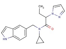 N-cyclopropyl-N-(1H-indol-5-ylmethyl)-2-(1H-pyrazol-1-yl)butanamide