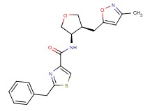 2-benzyl-N-{(3R*,4S*)-4-[(3-methylisoxazol-5-yl)methyl]tetrahydrofuran-3-yl}-1,3-thiazole-4-carboxamide