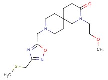 2-(2-methoxyethyl)-9-({3-[(methylthio)methyl]-1,2,4-oxadiazol-5-yl}methyl)-2,9-diazaspiro[5.5]undecan-3-one