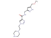 N-{[5-(methoxymethyl)-1H-pyrazol-3-yl]methyl}-1-(2-piperazin-1-ylethyl)-1H-1,2,3-triazole-4-carboxamide