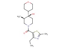 (3R*,4R*)-1-[(4-ethyl-2-methyl-1,3-thiazol-5-yl)carbonyl]-3-methyl-4-(tetrahydro-2H-pyran-4-yl)-4-piperidinol