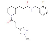 N-(2-fluorobenzyl)-3-{1-[3-(1-methyl-1H-pyrazol-4-yl)propanoyl]-3-piperidinyl}propanamide