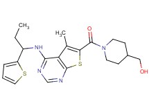 {1-[(5-methyl-4-{[1-(2-thienyl)propyl]amino}thieno[2,3-d]pyrimidin-6-yl)carbonyl]-4-piperidinyl}methanol