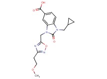 1-(cyclopropylmethyl)-3-{[3-(2-methoxyethyl)-1,2,4-oxadiazol-5-yl]methyl}-2-oxo-2,3-dihydro-1H-benzimidazole-5-carboxylic acid