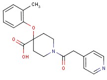 4-(2-methylphenoxy)-1-(pyridin-4-ylacetyl)piperidine-4-carboxylic acid
