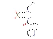 5-{[(4aS*,7aR*)-4-(cyclopropylmethyl)-6,6-dioxidohexahydrothieno[3,4-b]pyrazin-1(2H)-yl]carbonyl}quinoline