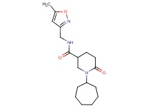 1-cycloheptyl-N-[(5-methyl-3-isoxazolyl)methyl]-6-oxo-3-piperidinecarboxamide