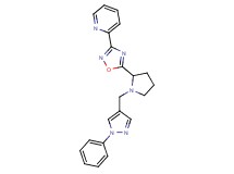 2-(5-{1-[(1-phenyl-1H-pyrazol-4-yl)methyl]-2-pyrrolidinyl}-1,2,4-oxadiazol-3-yl)pyridine