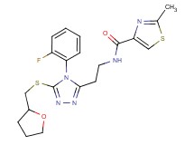 N-(2-{4-(2-fluorophenyl)-5-[(tetrahydro-2-furanylmethyl)thio]-4H-1,2,4-triazol-3-yl}ethyl)-2-methyl-1,3-thiazole-4-carboxamide