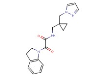 2-(2,3-dihydro-1H-indol-1-yl)-2-oxo-N-{[1-(1H-pyrazol-1-ylmethyl)cyclopropyl]methyl}acetamide