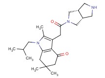 3-{2-[rel-(3aR,6aS)-hexahydropyrrolo[3,4-c]pyrrol-2(1H)-yl]-2-oxoethyl}-1-isobutyl-2,6,6-trimethyl-1,5,6,7-tetrahydro-4H-indol-4-one hydrochloride