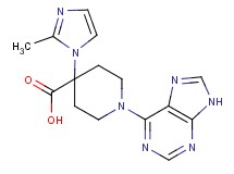 4-(2-methyl-1H-imidazol-1-yl)-1-(9H-purin-6-yl)piperidine-4-carboxylic acid